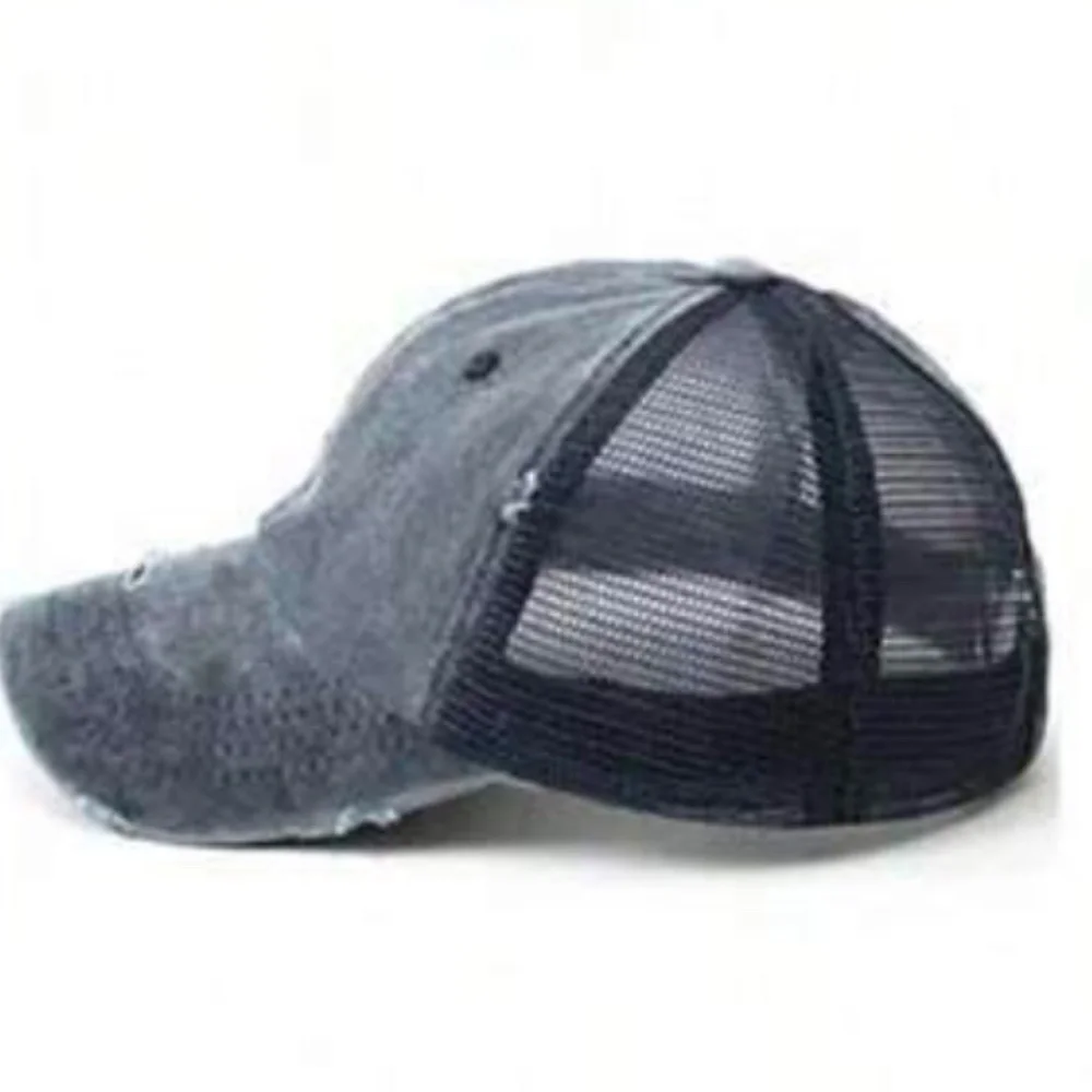 Distressed Ponytail mesh Cap - Picture 8 of 10